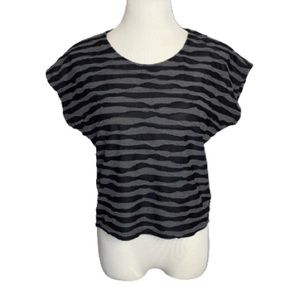 Forever 21 Gray And Black Stripe Top Size Large Juniors